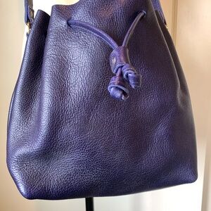 Portland Leather Deep Blue Shoulder Bag